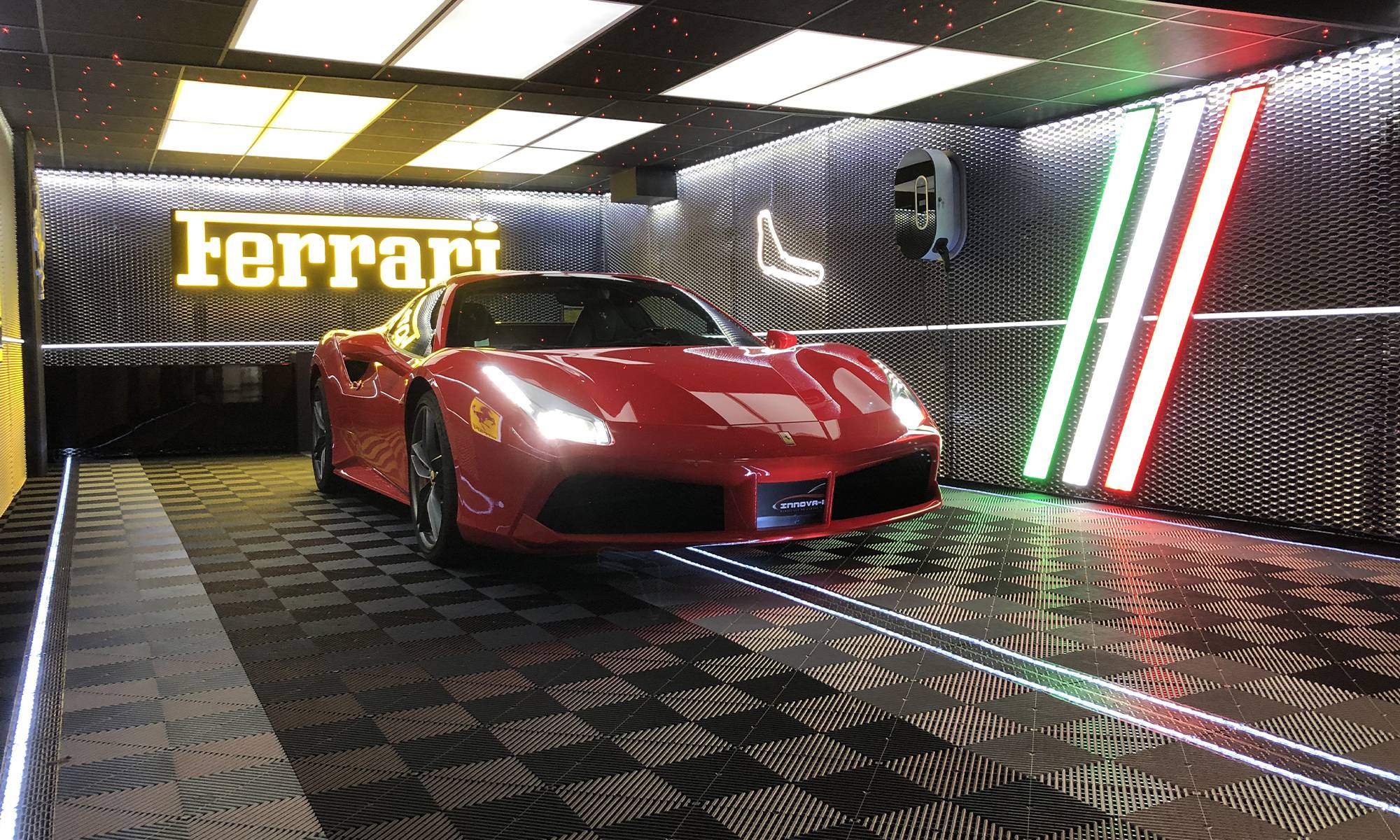 aménagement de garage pour Ferrari